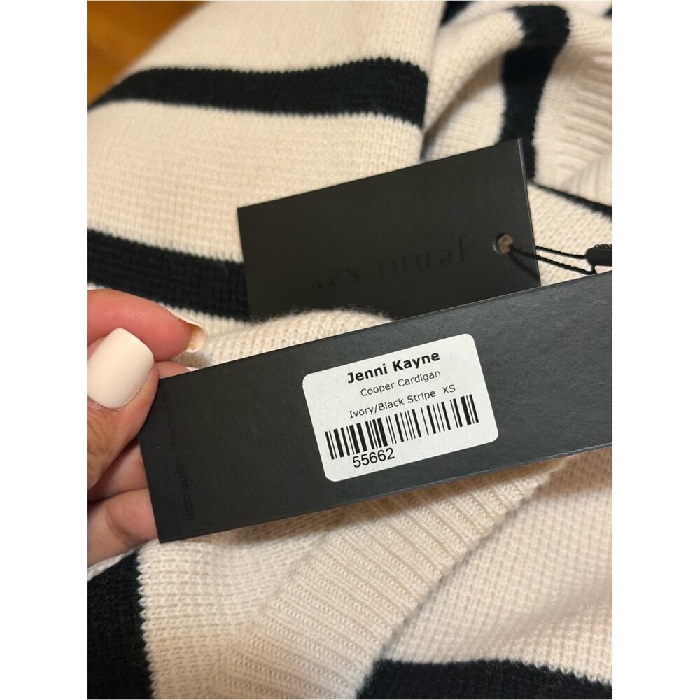Jenni Kayne Cooper Cardigan in Ivory/Black Stripe NWT XS - Picture 8 of 8